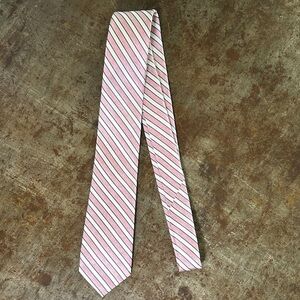 Ben Sherman Pink, Cream, Navy Diagonal Stripe Tie